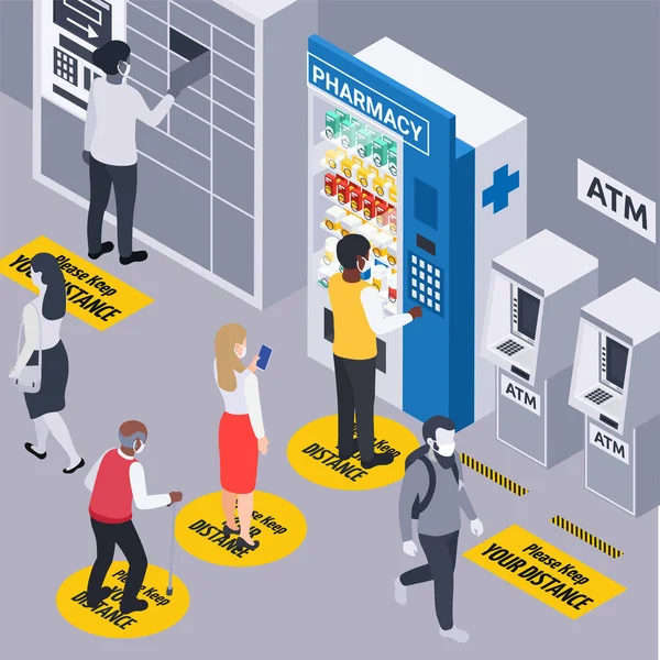 Εικονογράφηση μηχάνημα Vending Φαρμακείο — Διανυσματικό Αρχείο