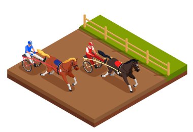 Equestrian Sport Isometric Concept clipart
