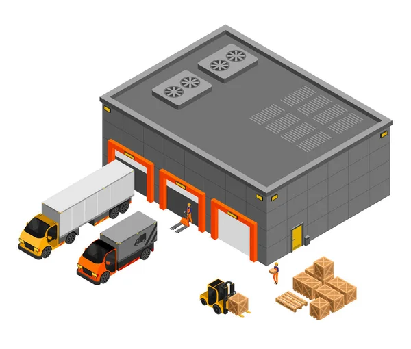 Armazém Composição Isométrica —  Vetores de Stock