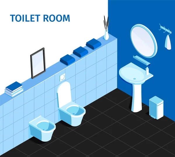 Bathroom Toilet Isometric View — Stock Vector