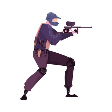 Paintball oynayan adam kompozisyonu