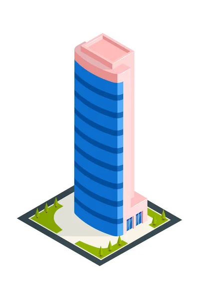 Σύνθεση κτιρίου ουρανοξύστη — Διανυσματικό Αρχείο