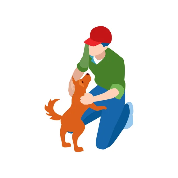 Mann mit Hund — Stockvektor