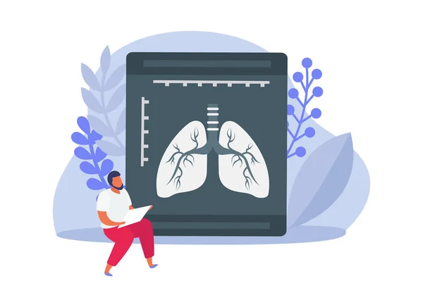 Radiograma de los pulmones Composición — Vector de stock