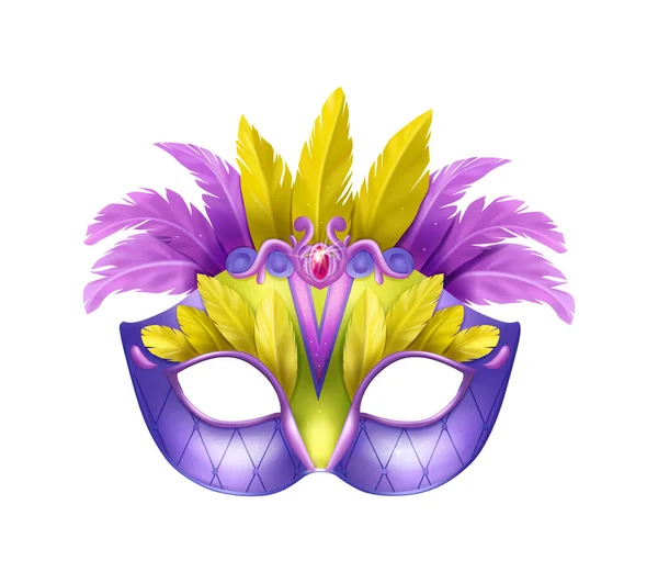 Feminine Carnival Mask Composition — Stock Vector