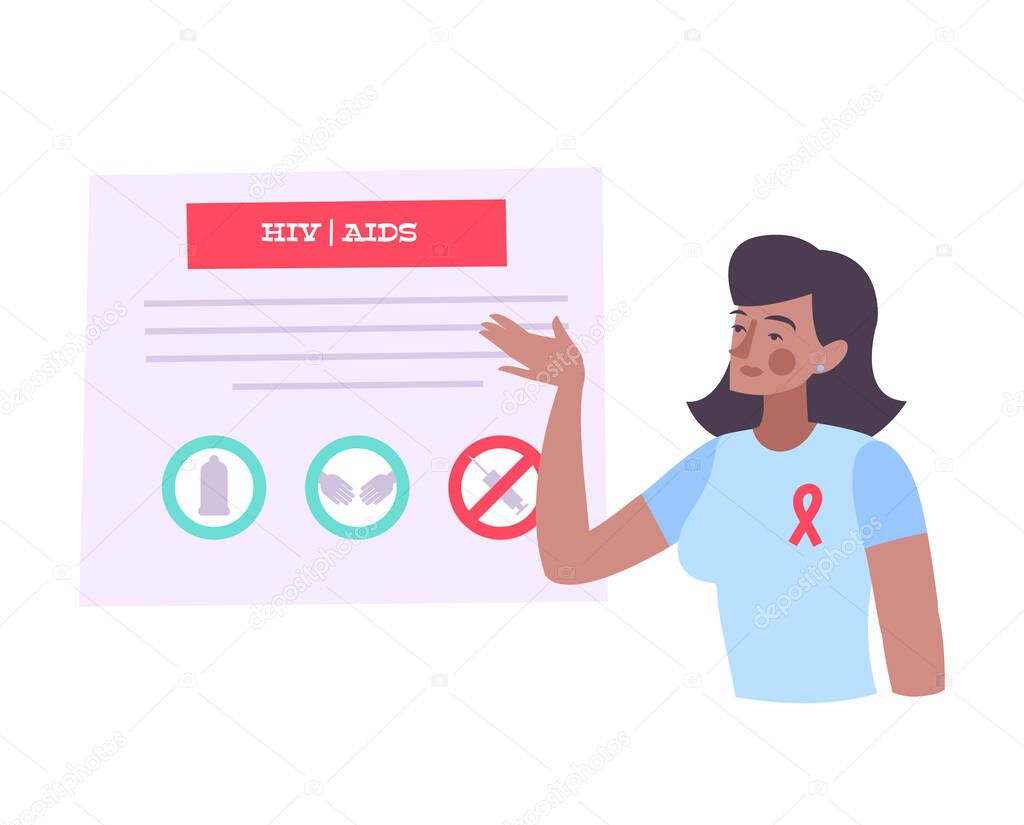 VIH SIDA Composición explicada Vector de stock por ©macrovector 497443270