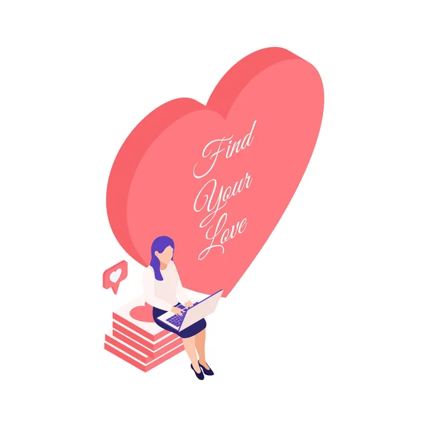 Find Love Online Összetétel — Stock Vector
