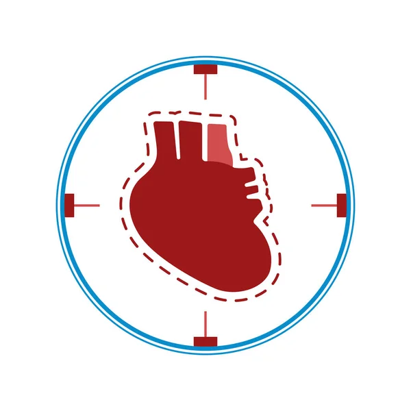 Hart In Cirkel Samenstelling — Stockvector