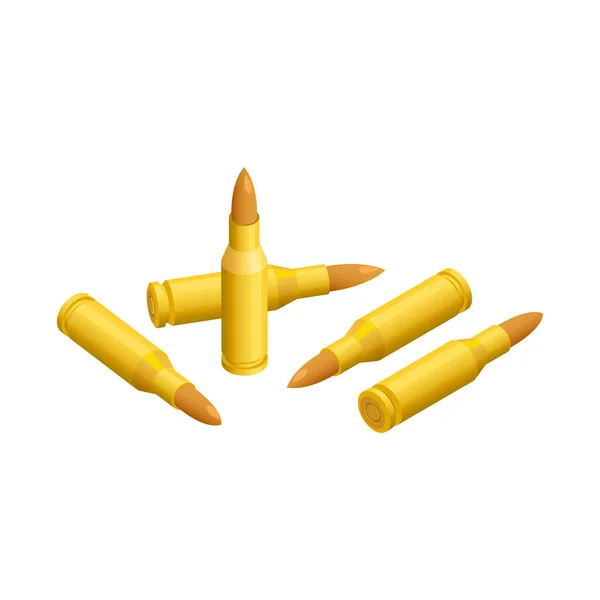 Single Bullets Isometric Composition — Stock Vector