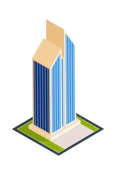 Bâtiments de la ville gratte-ciel Composition — Image vectorielle