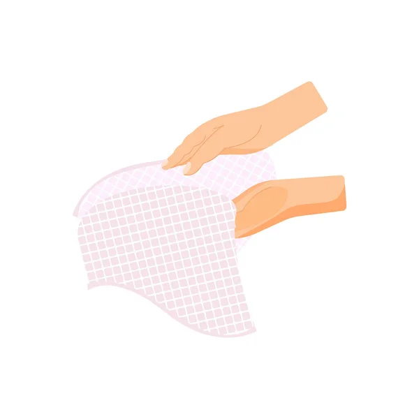 Hand With Towel Composition — Stock Vector