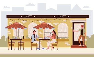 Cafe Illustration Düzlüğü