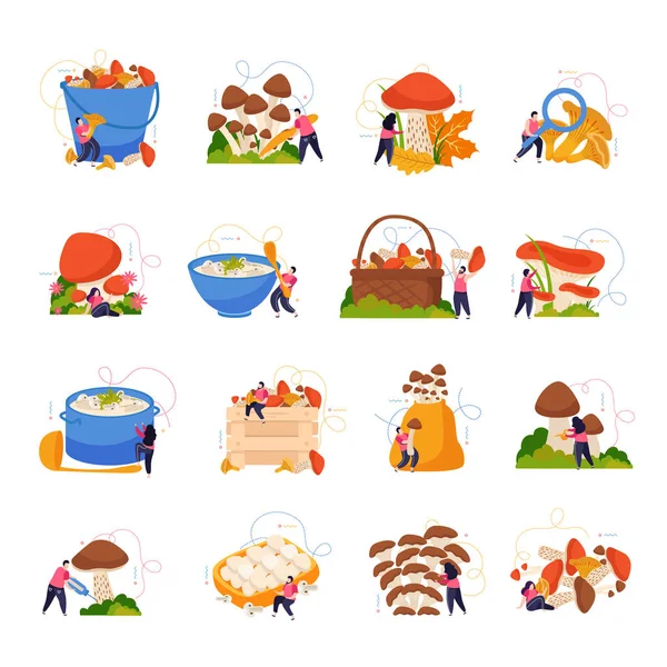 Conjunto de ícones de cogumelos — Vetor de Stock