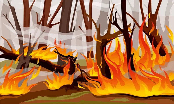 Samenstelling van bosbrandvlam — Stockvector
