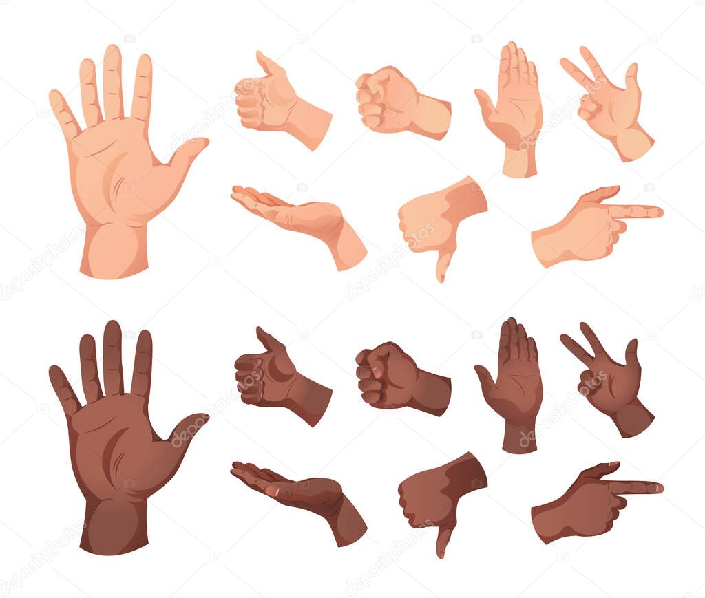 Human Hand Gestures Set