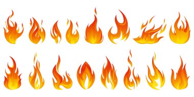 Yangın alev Icon set