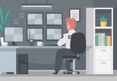 Güvenlik Görevlisi CCTV Kompozisyonu