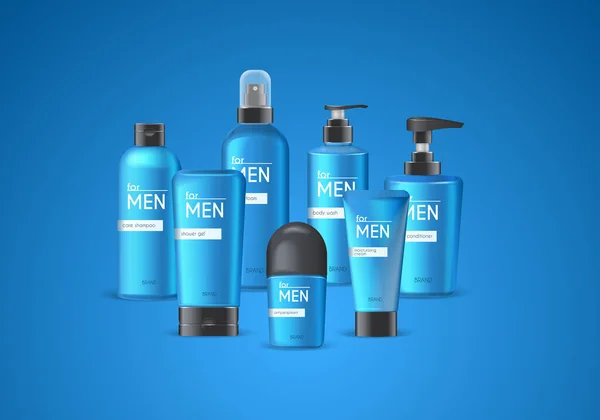 Cosméticos para homens Composição —  Vetores de Stock