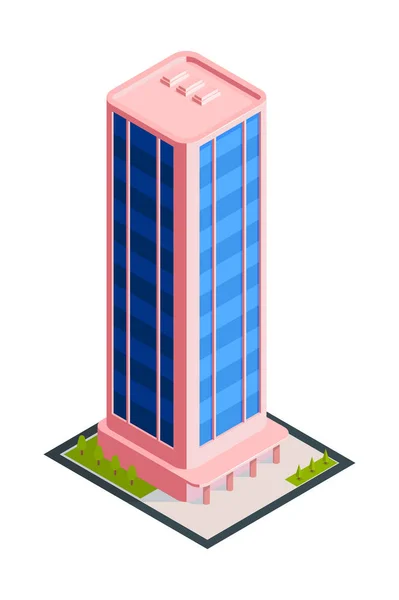 Square City Skyskrapa Sammansättning — Stock vektor