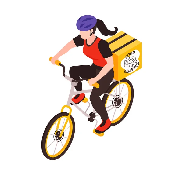 Female Bicycle Courier Composition — Stock Vector