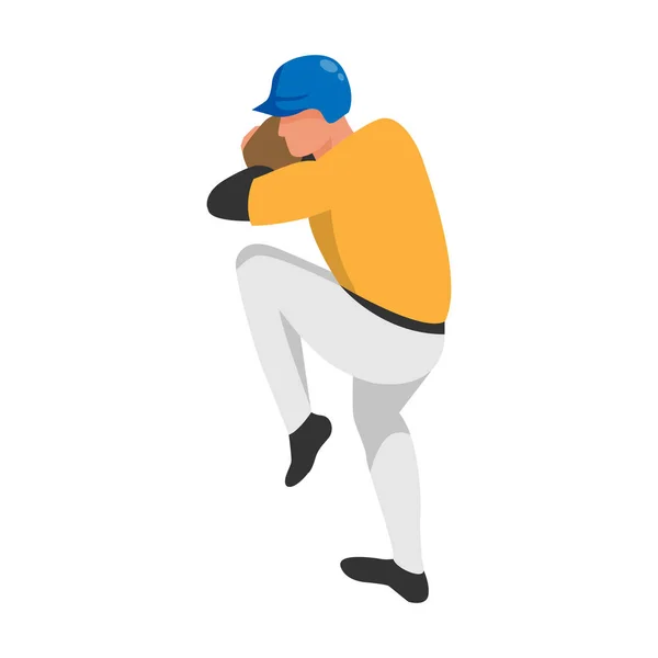 Jugador de béisbol Composición deportiva — Vector de stock