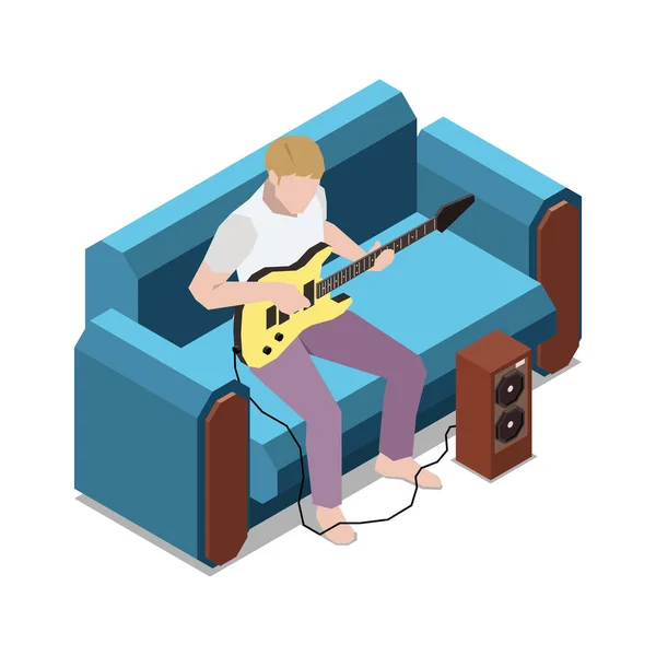 Inicio Composición de la lección de guitarra — Vector de stock