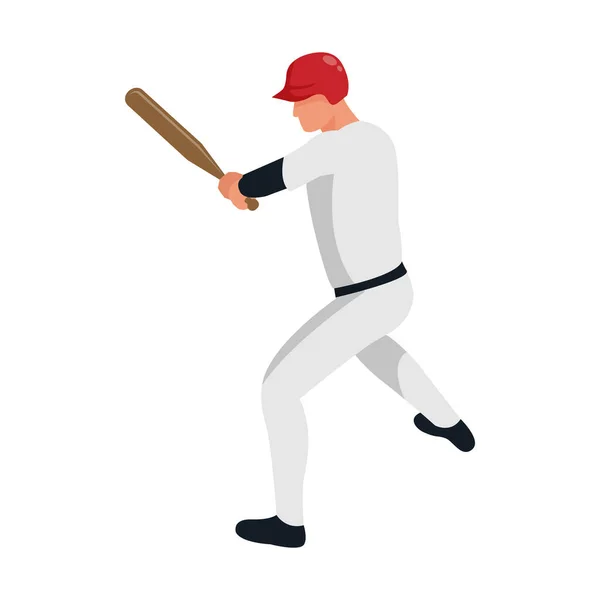 Composición del bate del jugador de béisbol — Vector de stock