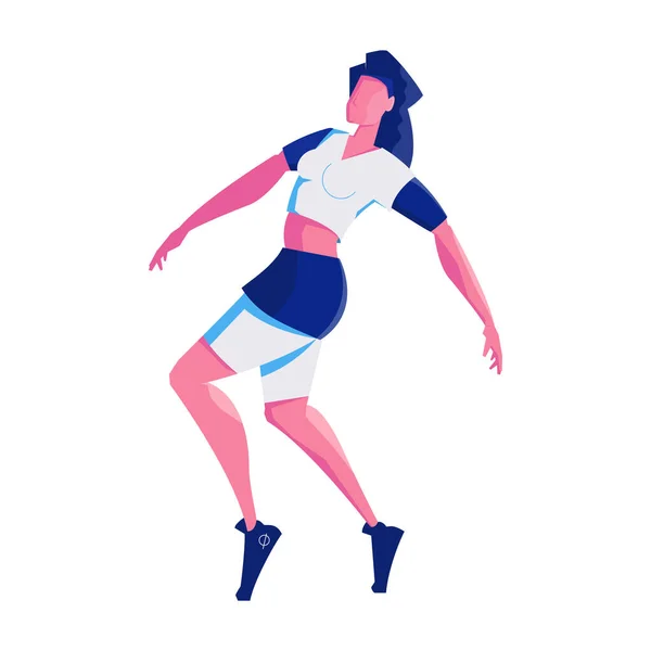 Composición de bailarina nocturna femenina — Vector de stock