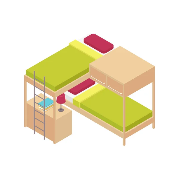 Composition des lits superposés pour enfants — Image vectorielle