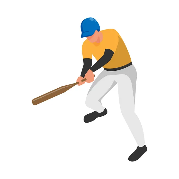 Composición del jugador de béisbol murciélago — Vector de stock