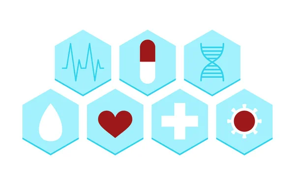 Medizin Zelluläre Symbole Zusammensetzung — Stockvektor