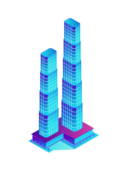 Icône de gratte-ciel isométrique — Image vectorielle