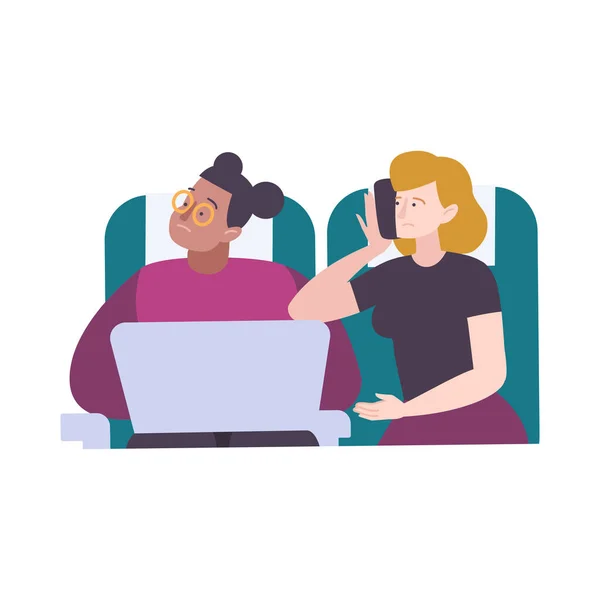 Illustration des passagers d'avion — Image vectorielle