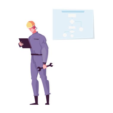 Mühendis düz illüstrasyon