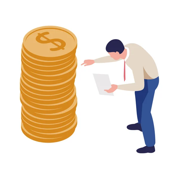 Accounting Isometric Icon — Stock Vector