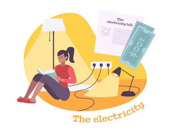 Vlakke elektriciteitssamenstelling — Stockvector