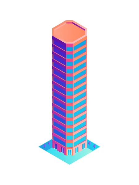 Ισομετρική εικόνα ουρανοξύστη — Διανυσματικό Αρχείο