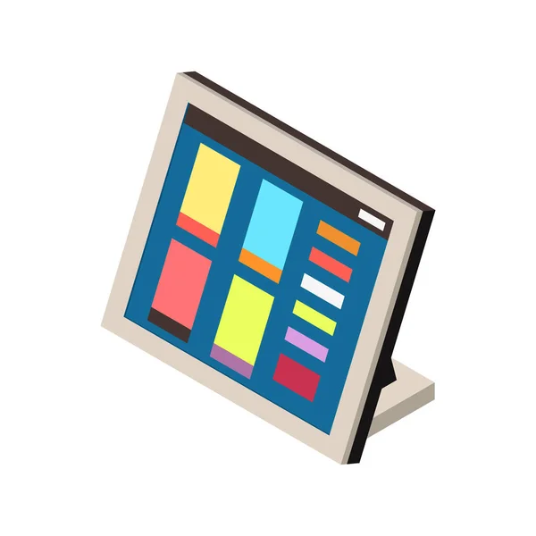 Tablet Isometric Simgesi — Stok Vektör