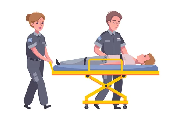 Paramedics Cartoon Illustration — Stock Vector