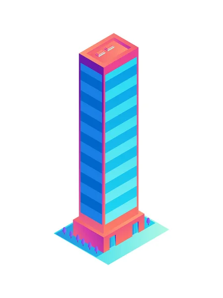 Isometric Skyscraper Illustration — Stock Vector