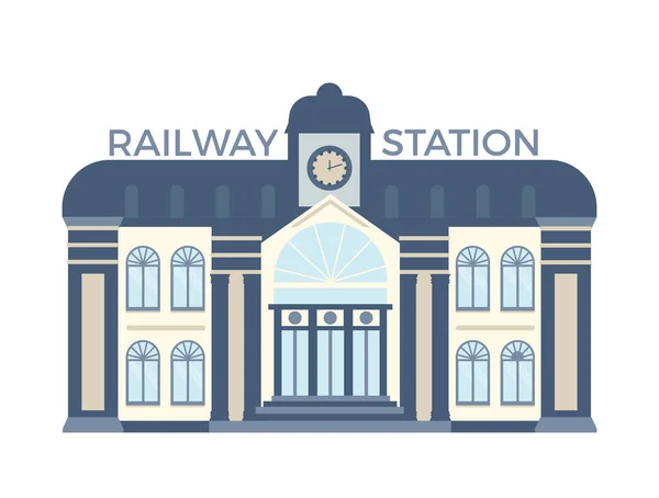 Ilustración estación ferroviaria — Vector de stock