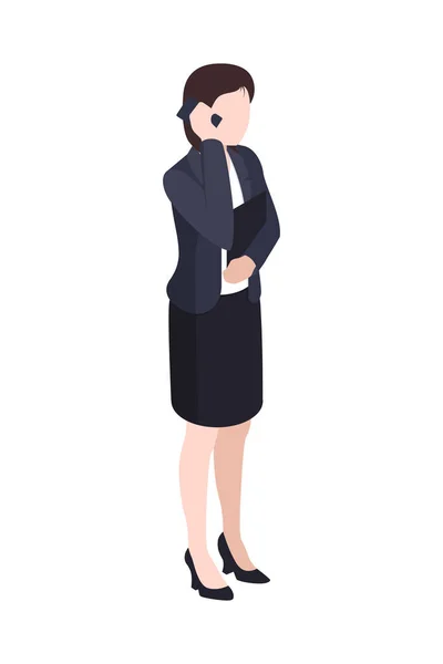 Businesswoman Isometric Illustration — Stock Vector