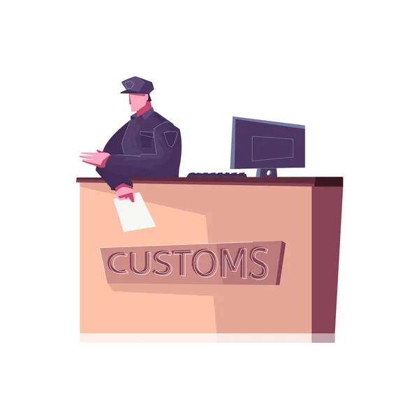 Customs Flat Illustration — Stock Vector