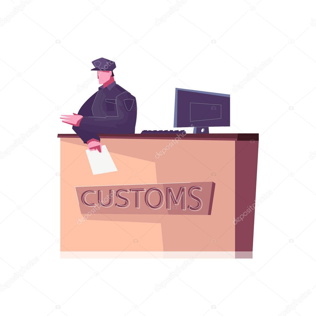Customs Flat Illustration