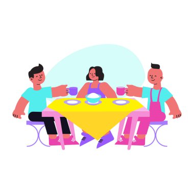 Cafe Illustration 'da Çocuklar