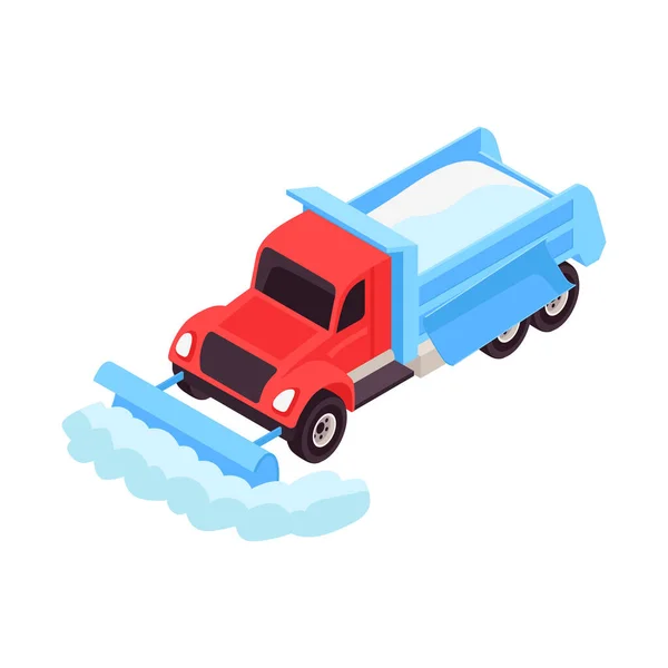 Sneeuwschuiver Truck Illustratie — Stockvector