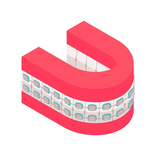 Isometrisk tandprotes — Stock vektor