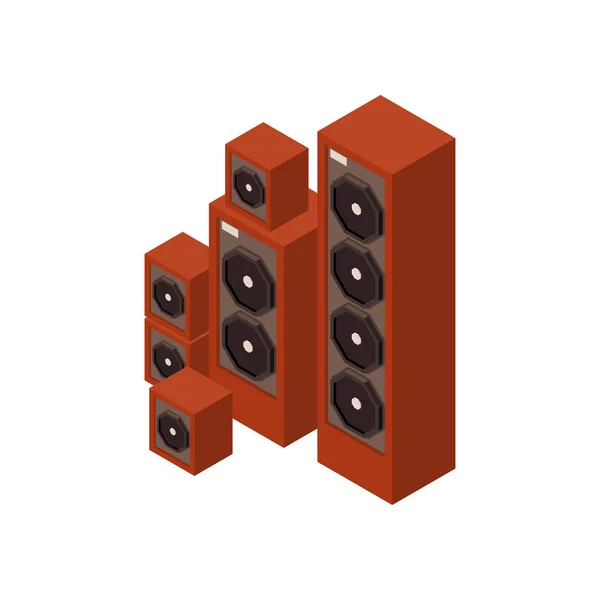 Lautsprecher Isometrische Illustration — Stockvektor