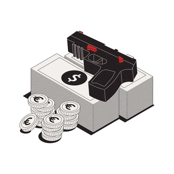 Isometric Dirty Money Icon — Stock Vector