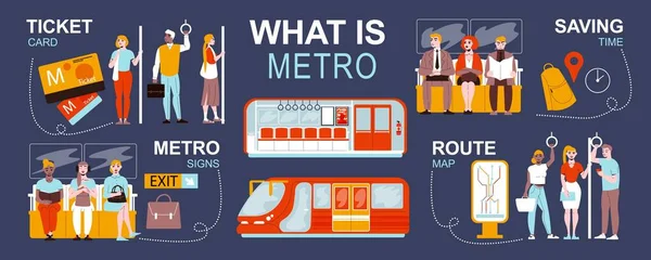 Metropolitana Flat Inforgraphics — Vettoriale Stock